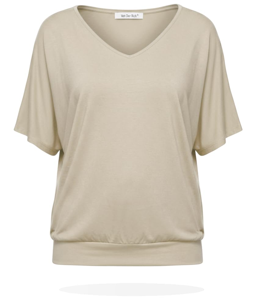Van Der Rich ® - T-Shirt Raffinierte Einfachheit T-Shirt Einfarbig - Damen