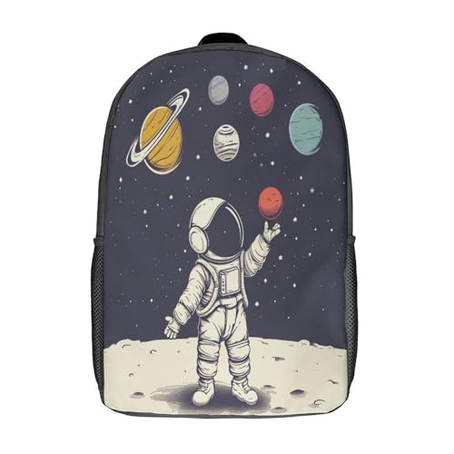 Sac à dos enfant astronaute 3D grand cartable scolaire 17 pouces et sac de voyage garçon