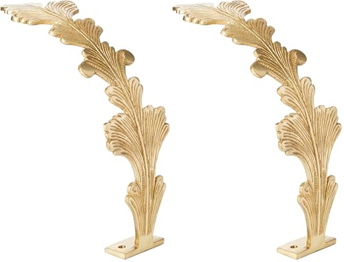 Bulk Hardware BH03841 Embrasse de Rideau Design Feuille Classique Laiton (Lot de 2)