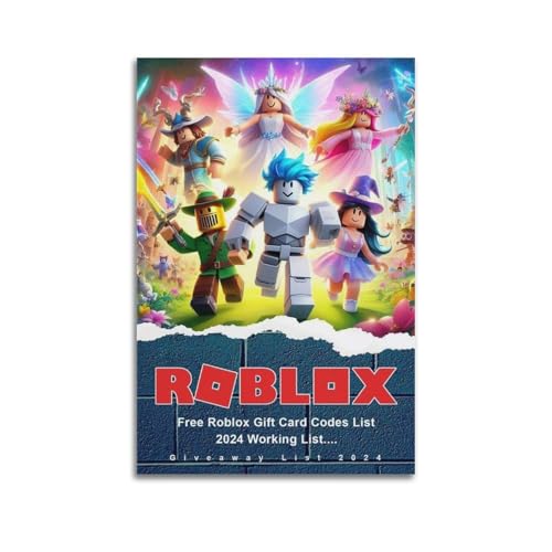 Roblox - Pósteres de película, arte dramático de televisión para decoración de sala de estar y oficina, 30 x 45 cm, sin marco