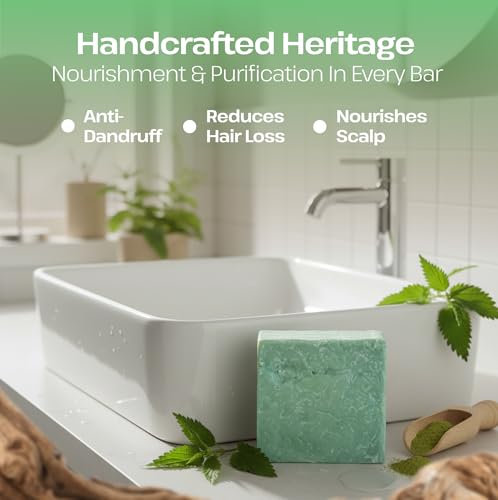 Image of Dr.Ancient Stinging Nettle Soap Bar, Organic Soap Bars Handcrafted the Traditional Way, Natural Chemical-Free, Vegan, Used for Face Wash, Body Wash, Hand Cleansing, Daily Skin Care, Herbal Cleanser