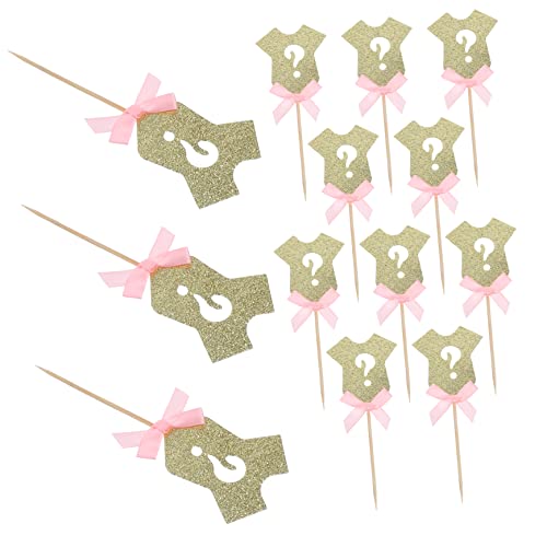 BESPORTBLE 20 Conjuntos Bolo De Roupa Ponto De Interrogação Tinta Glitter e Palhetas De Sobremesa Az