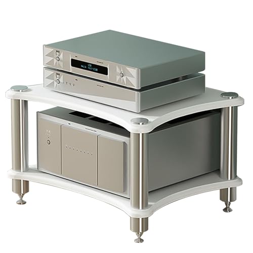 Armoire rack pieds amortisseurs étagères bois massif appareil streaming multimédia