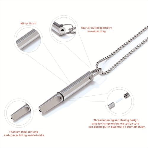 Breathing Necklace with Resistance, Breathlace with Fruit Flavour Cotton Core, Portable Breathing Necklace with Air Filter, for Habitual Breath Practice, Anxiety Relief Breathing Tool ﻿4