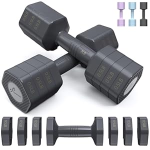 Adjustable Dumbbells Hand Weights Set: Sportneer 4 In 1 Weight Each 2lb 3lb 4lb 5lb Free Weights Dumbbells Set for Women Fast Adjust Dumbbell Set for Men Home Gym Workout Strength Training Exercise
