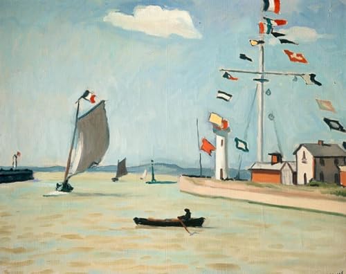 Tableau la rade de Honfleur par Albert Marquet - Impression sur toile marine 60x90cm