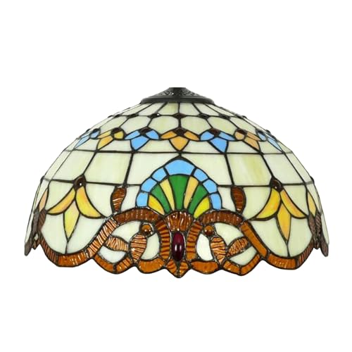 Abat-jour en vitrail style Tiffany 16 pouces pour lampadaire et suspension