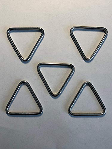 US STAINLESS 5 Pieces Stainless Steel 316 Triangle Ring Welded 1/8" x 1 3/8" (3mm x 35mm ID) Marine Grade Loop