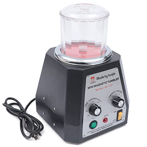 Magnetic Tumbler, 100mm Jewelry Magnetic Polisher Tumbler 110V 2000rpm 4 Speed Control Mini Polishing Machine for Jewelry Gold Silver Copper Aluminum Hard Plastic
