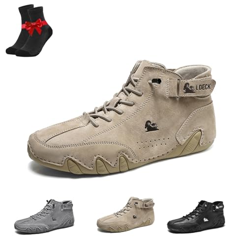 Kirposh Chaussures minimalistes en alpaga, Chaussures décontractées, Chaussures minimalistes en Cuir, Chaussures minimalistes imperméables et antidouleur, Chaussures d'extérieur(Khaki,46 EU)