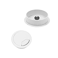 Vista 6 de Yinpecly 5 tapas organizadora de alambre de plástico negro con ojales de escritorio de 2-3/8 pulgadas/2.362 in