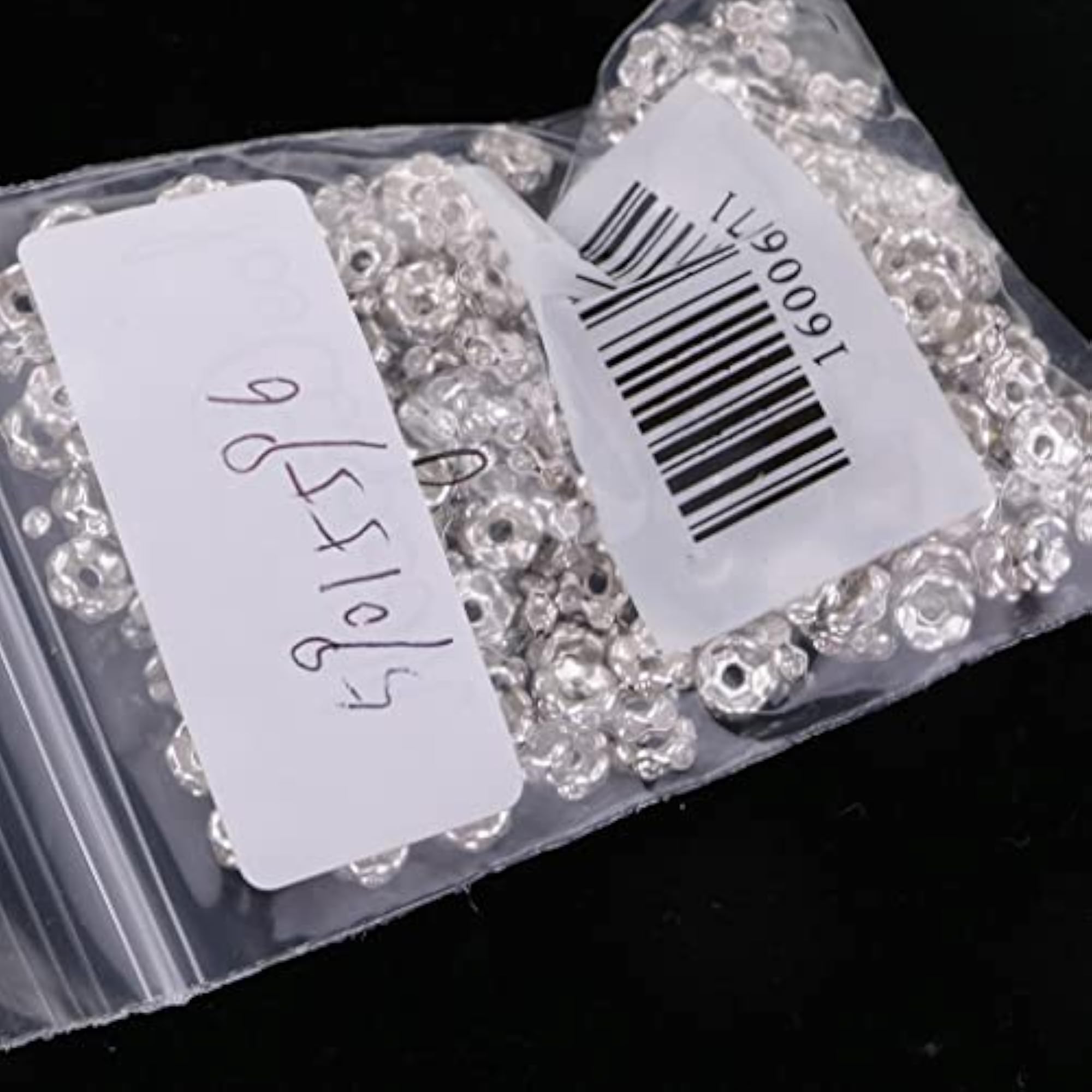 300 Pcs Crystal Wave Margin Rondelle Spacer Bead Silver