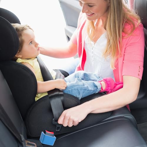 Image of 2 Pack Silicone Seat Belt Buckle Holder, Seat Belt Buckle Booster for Kids, Durable Silicone Material, Easy Access to The Buckles of Rear Seats, Car Accessories, Suitable for Most Car Models (Blue)