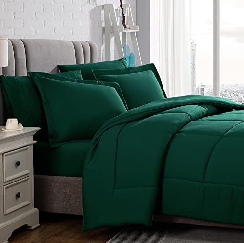 American Home Collection Comforter Set, Extra Warm Down Alternative Ultra Soft Microfiber, 2 Pieces Set With 1 Comforter And 1 Pillow Sham (Twin/Twin Xl, Forest Green) #TOP1