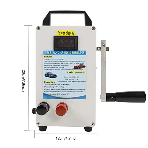Zawayine Hand Crank Generator Portable Power Station Portable Manual Power Supply Emergency Charger 150W With Vehicle Charging, For Camping Outdoor Mobile Phone Computer Charging #TOP3