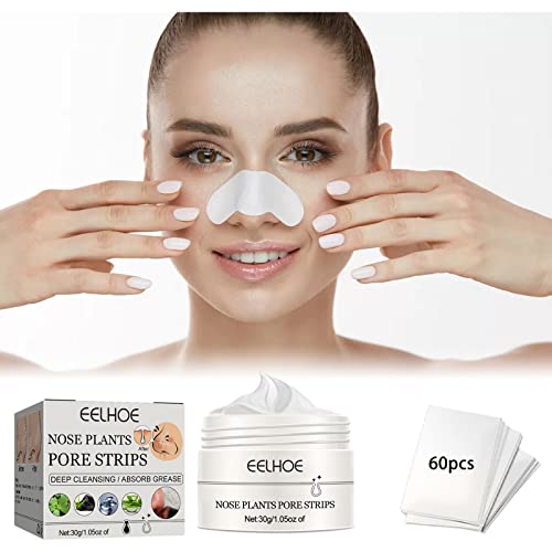 2Pcs Nose Pore Strips Mask，Nose Plant Pore Strips，Blackhead Remover Mask Pore Strips，30Gram Black Head Remover Peel Off Mask With Nose Strips ，Deep Cleansing Nose Strips For T-Zone Remove Blackheads Acne And Shrink Pores #TOP6