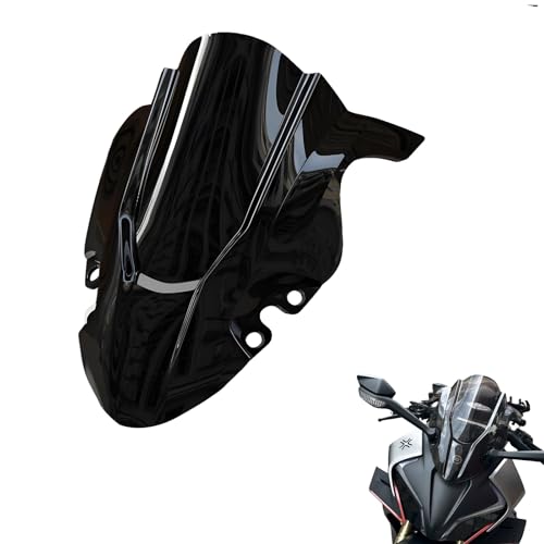 Motorcycle Windshield Visor, 16.7'' Wave Windscreen, Wind Splitter Compatible with CFMOTO 450SS 450SR Wind Deflectors Protection,Double Bubble Wind Screen (Black)