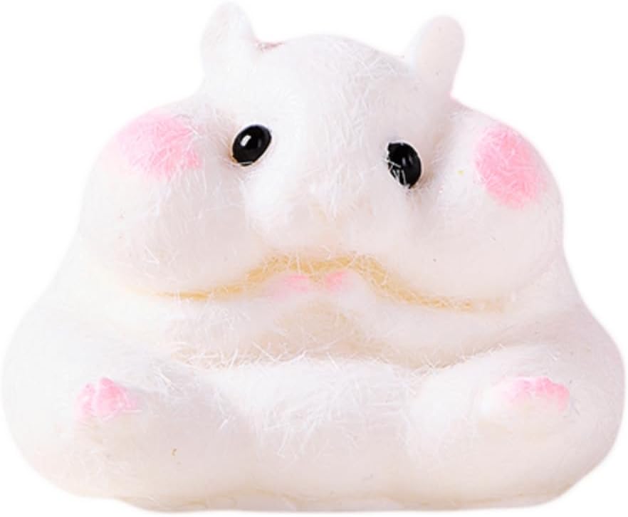 Hamster Squishy Squeeze Toy, Kawaii Stress Relief Fidget Sensory, Soft Silicone Squeeze Gifts for Kids Adults Party Favors (White)