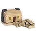 Incienso de Santa Fe - Log Cabin Natural Wood Incense Burner, Includes 20 Piñon Incense Bricks