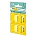 Post-it Flags, 50/Dispenser, 2 Dispensers/Pack, 1 in Wide, Yellow (680-YW2)