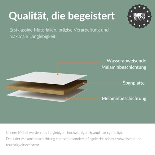 Planetmöbel West TV-Schrank, Fernsehtisch 160 cm lang, TV-Board hängend oder stehend, Fernsehschrank für Wohnzimmer, TV Möbel 37,8 x 160 x 30 cm, weiß