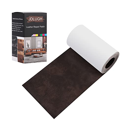 JDLUGH Sofa Leather Repair Patch Tape Self Adhesive Couch, Car Seat, Office Chair, Leather Furniture, Vinyl Repair Patch Kit for Furniture(3.5x60 Inch, Dark Brown)