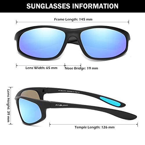 Image of FAGUMA Polarized Sports Sunglasses For Men Cycling Driving Fishing UV400 Protection, B03 Black+blue+red, Standard