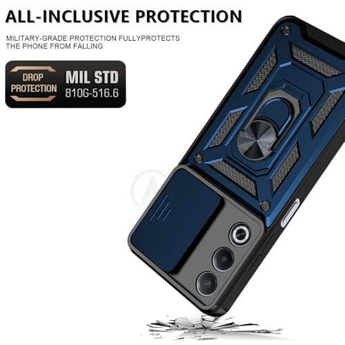 Image of AIBEX Back Cover for Oppo K12X 5G / Oppo A3 Pro 5G | D10 Tough Armor Case | Sliding Camera Shield | 360 Protection | Kickstand Ring Holder | Military-Grade Shockproof Bumper Case