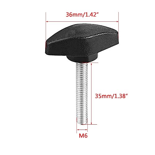 TA-VIGOR Handle Knobs Clamping T-Shape, M6 x 35mm Handle Gripandles Screw Knob for Machine Tools 8Pcs, White - Image 2