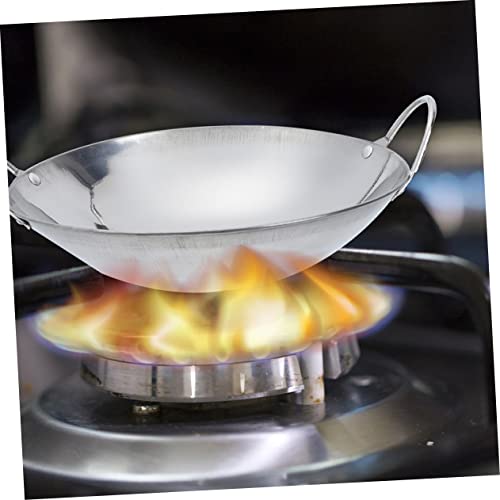 Sartén Wok de acero inoxidable, 2 piezas, con asas dobles miniatura 3