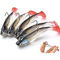 Señuelos Blux 5 señuelos de pesca, 3D ojos suaves señuelos de pesca, Topwater Popper Minnow señuelos de pesca de anzuelo único cebo artificial herramienta de pesca al aire libre