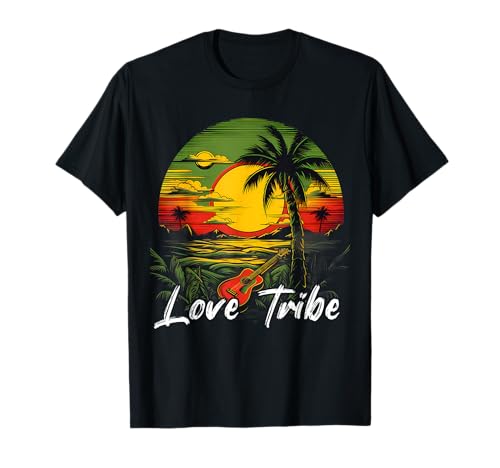 Rasta Reggae Sunset Reggae Music Guitar Rasta Pride Jamaique T-Shirt