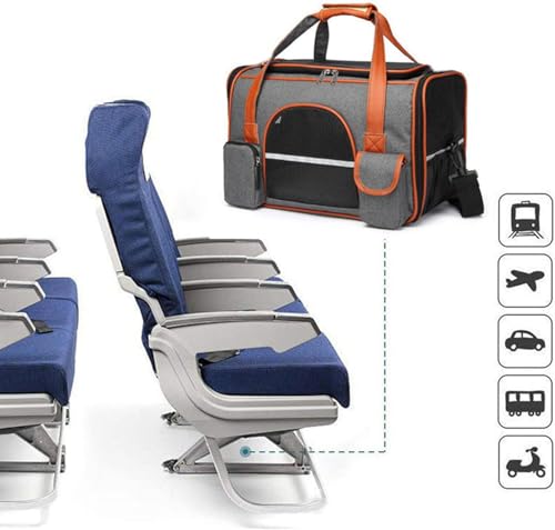 Bolsa De Transporte Viagem Avião Aérea Pet Luxo Em Couro 50x30x29 Para Cães Gatos