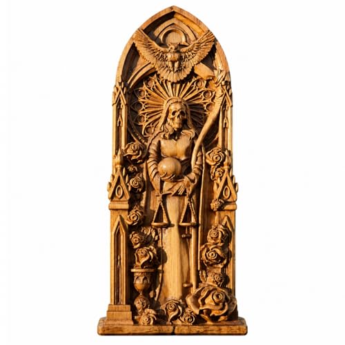 Estatua de Santa Muerte en Madera para Altar Hogar