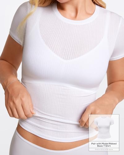 Image of Natrelax Modal Ribbed V Neck Bralette | Semi Sheer Fabric, Wireless Unlined, Double Layers, Adjustable Straps, No Underwire, Comfort Soft, Bras for Women