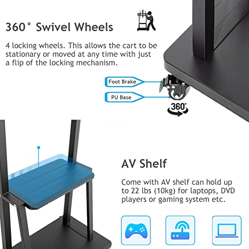 Soporte móvil de piso para TV 32-75 pulg ajustable miniatura 2