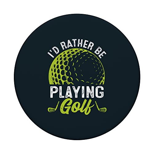 I'd Rather Be Playing Golf PopSockets Swappable PopGrip, Black - Image 3