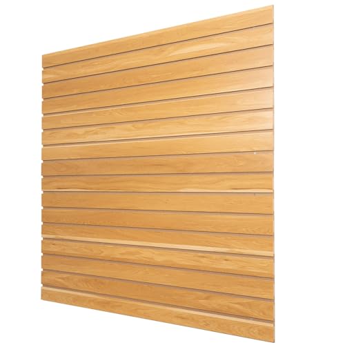 FRAYSCENT MDF Slat Wall Paneling for Retail Display 2 Pack 4'x2', Maple Slatwall Panel for Garage Organizer Shiplap Wall Paneling, Slat Board Garage Slatted Storage Systems, Easy Install Wood Panel
