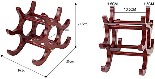 Soporte plegable para 6 botellas de vino de madera miniatura 2