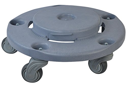 Janico INC leise Garbage Trash kann rund Dolly mit schweren Pflicht, abriebfeste Rollen, passt 22 32 44 55 Liter Dosen, grau, 45,7 x 45,7 x 15,2 cm Cover