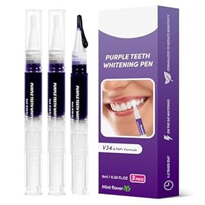 Purple Teeth Whitening Pen, 3 Packs Teeth Whitening Gel Pens, Instant Pens for Tooth Stain Removal