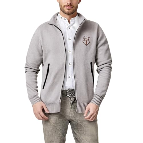 Sudadera de punto para hombre chaqueta casual de invierno con cuello alto