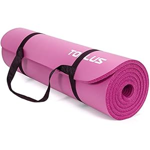 TOPLUS Verdikte gymnastiekmat, ftalaatvrije yogamat, antislip en gewrichtsvriendelijk, sportmat voor yoga, pilates, sport, met praktische draagband, pilatesmat, 183 x 61 x 1 cm