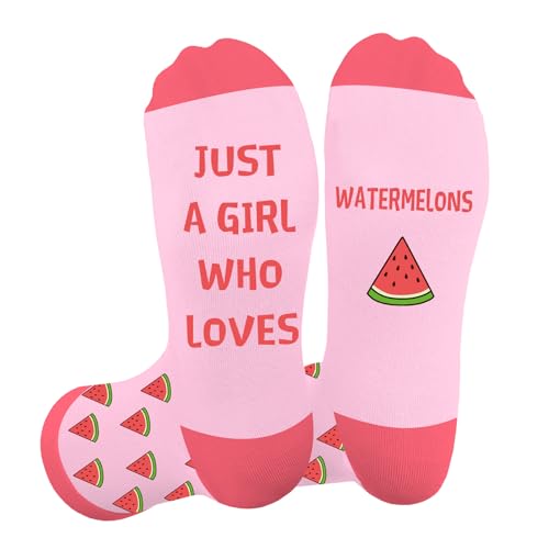 Dayofun Watermelon Gifts for Women Watermelon Socks - Funny Socks Fruit Gifts for Teen Girl Girlfriend Sisters Christmas Birthday Valentines Graduation Galentines Gift Stocking Stuffers for Girls