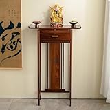 Massivholz Buddhistische Altar-Buddha-Nischen Mit Ausziehplatte Und Schublade, Meditationsaltar Und Gebetsaltar, Persönlicher Schrein Altartisch, Geeignet Als Konsole Für Flur Und Eingangsbereich