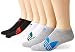 adidas Originals Men's Trefoil Superlite No Show Socks (6-Pair), White/Noble Green/Light Heather Grey/Bluebird//Bla, Large, (Shoe Size 6-12)