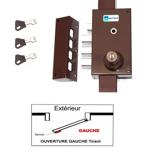 Serrure 3 Points Mottura Gauche Cylindre Pompe Anticrochetage