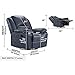 Casa Andrea Oversize Ultra Comfortable Air Leather Fabric Rocker and Swivel Recliner Living Room Chair (Grey)