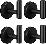 Jasinber Set de 4 Ganchos para toallas de baño, Ganchos para abrigos de acero inoxidable SUS304, ganchos de pared para...