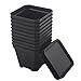 BangQiao 3.90 Inch Plastic Flower Pots for Plants,Cutting,Seedlings, Pack of 10 (Black)